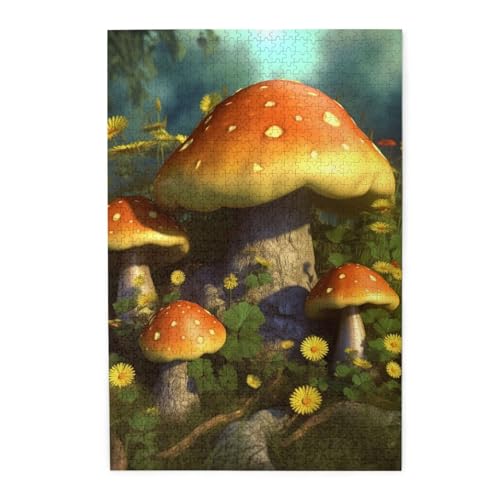 Fantasy Pilz Sonnenblumen Druck Puzzle Personalisierte Puzzle Holzpuzzle Lustiges Puzzle 1000 Teile Für Erwachsene Geburtstag Xmas Geschenk von OrcoW