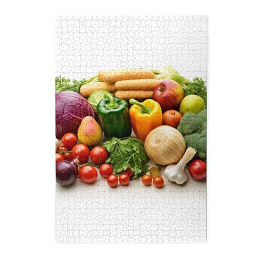 Frisches Gemüse und Obst Druck Puzzle Personalisierte Puzzle Holzpuzzle Lustiges Puzzle 1000 Teile Für Erwachsene Geburtstag Xmas Geschenk von OrcoW