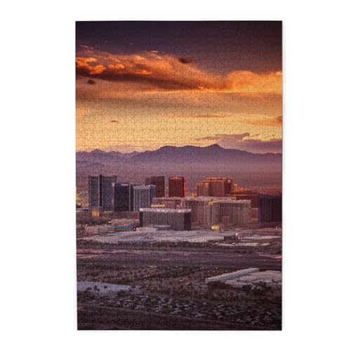 Las Vegas Sonnenuntergang Druck Puzzle Personalisiertes Puzzle Holzpuzzle Lustiges Puzzle 1000 Teile Für Erwachsene Geburtstag Xmas Geschenk von OrcoW