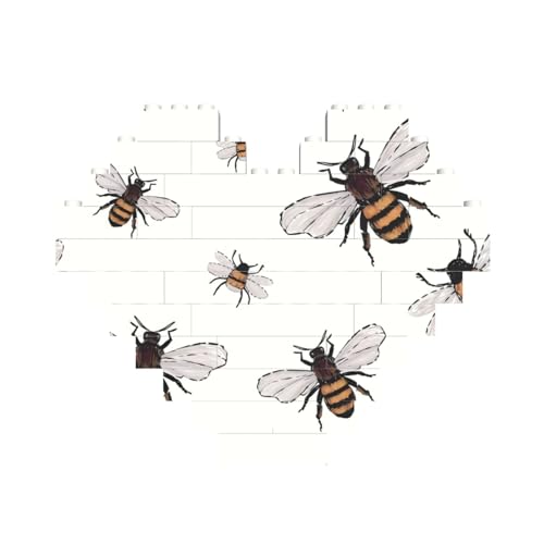 Lustiger Bienen-Druck, Baustein, Herz, Baustein, personalisierbar, Ziegelstein-Puzzle, für Männer und Frauen, Geburtstag, Valentinstag, Geschenke von OrcoW