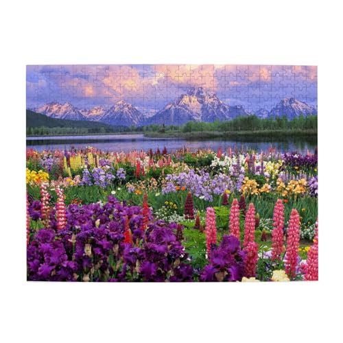 Schöne Blumen Berg Druck Jigsaw Personalisierte Puzzle Holzpuzzle Lustige Puzzle 500 Teile Für Erwachsene Geburtstagsgeschenk von OrcoW