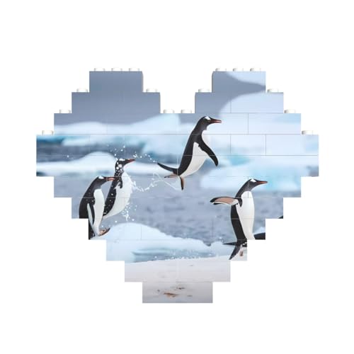 Snow Mountain Pinguin Print Building Brick Heart Building Block Personalized Brick Block Puzzles Novelty Brick Jigsaw For Men Women Birthday Valentine'S Day Gifts von OrcoW