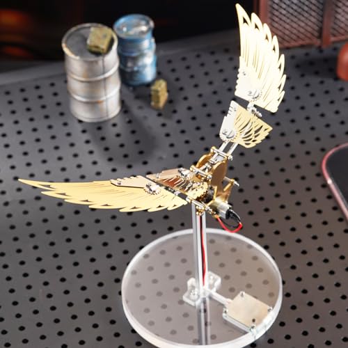 3D Metall Ornithopter Puzzles für Erwachsene Modellbausätze Mechanisch Flapping Wing Flame Shadow Bausteine Schwierige DIY Montage Geschenke für Geburtstag Weihnachten (Gold Flapping Wing) von OreilleStar