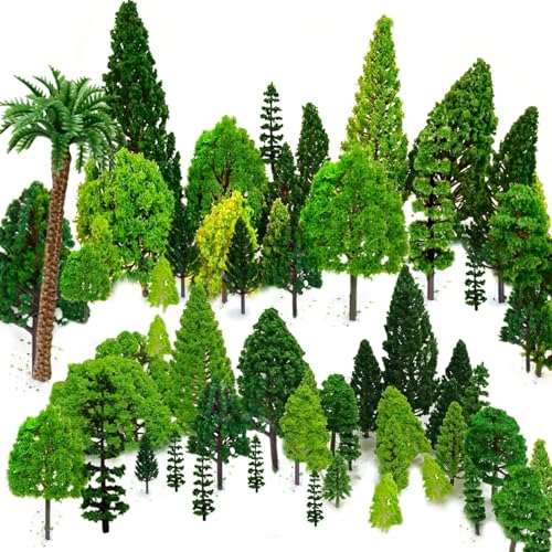 29pcs Mixed Model Trees 1.5-6 inch(4 -16 cm), OrgMemory Ho Scale Trees, Diorama Models, Model Train Scenery, Architecture Trees, Model Railroad Scenery with No Stands von OrgMemory