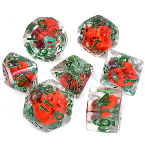 OriCraft Käferwürfel DND Würfelset Dungeons and Dragons Polyedrische Rollenspiele Würfel Käfer Bernstein D20 Würfel Magische Welt 7er Set von OriCraft