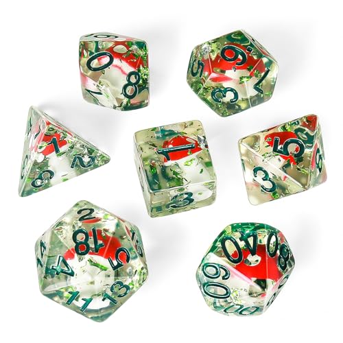 OriCraft Mushrooms Dice DND Dice Set with Mushrooms Inside Dungeons and Dragons Polyhedral Role Playing Gaming Dices D20 Dice 7 Set Halloween Dices von OriCraft