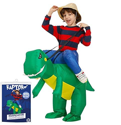 AirSuit® Aufblasbares Dinosaurier Kostüm für Kinder | Größe 90 bis 120cm | Raptor Kostüm | Aus sehr strapazierfähigem Polyester - Angenehm zu tragen | Inklusive Aufblassystem | OriginalCup® von Original Cup