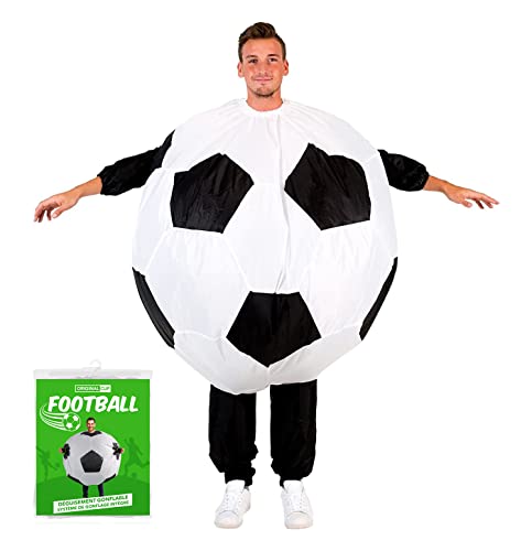 AirSuit® Aufblasbares Kostüm Fußball Soccer | Ausgefallenes Auflbaskostüm | Premium Qualität | Größe Erwachsene | Polyester | Angenehm tragbar | Resistent | Mit Aufblassystem | OriginalCup® von Original Cup