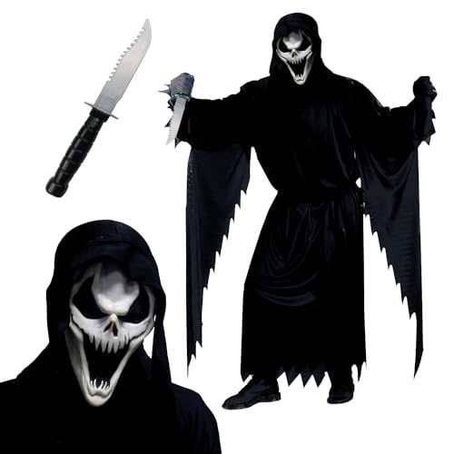 AirSuit® Serial Killer Kostüm für Erwachsene | Bestehend aus 1 Kostüm, 1 Maske und 1 Messer | Halloween Phantom Killer Kostüm | Cosplay Horrorfilm | 100% Fun | OriginalCup® von Original Cup