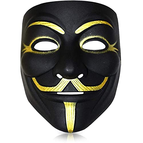 Anonymous® Maske Schwarz für Kinder und Erwachsene | V für Vendetta Maske | Anonymous Hacker Maske | Premium Qualität | Hartplastik | Partyzubehör | Cosplay | Halloween | OriginalCup® von Original Cup