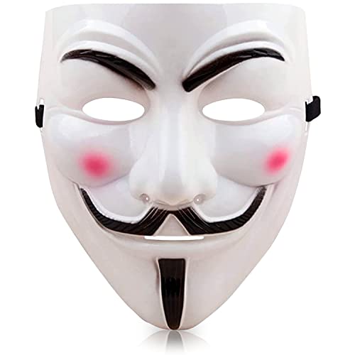 Anonymous Maske Weiß für Kinder und Erwachsene | V für Vendetta Maske | Anonymous Hacker Maske | Premium Qualität | Hartplastik | Partyzubehör | Cosplay | Halloween | OriginalCup® von Original Cup