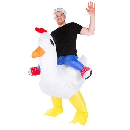 AirSuit® Aufblasbares Kostüm Huhn | Ausgefallenes Auflbaskostüm | Premium Qualität | Größe Erwachsene | Polyester | Angenehm tragbar | Resistent | Mit Aufblassystem | OriginalCup® von Original Cup