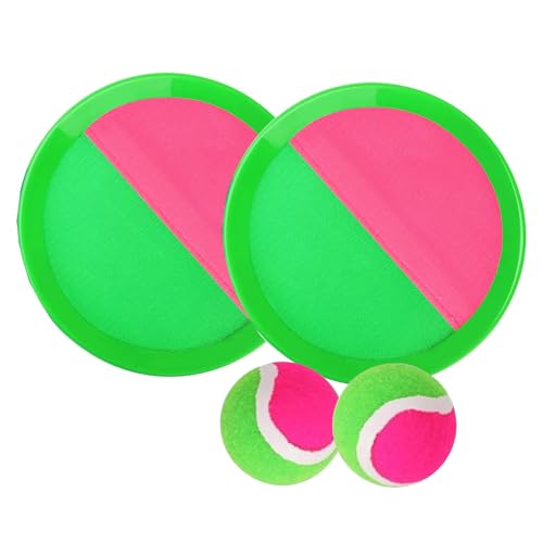 Ball Catch® Grün und Rosa | 2 Schläger mit Kratzer + 2 Bälle | Sommerspiel am Strand für Kinder und Erwachsene | Lustiges & anregendes Spielzeug | Outdoor Spiele | OriginalCorner® von Original Cup