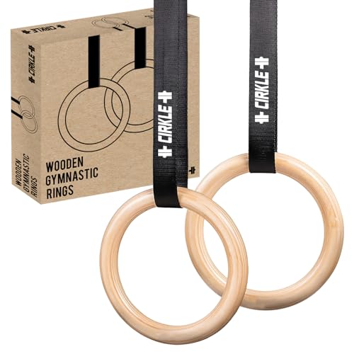 CIRKLE® | 2 Gymnastikringe aus Holz | 23 cm Durchmesser mit verstellbaren Gurten | Training, Fitness, Bodybuilding, Gym, Sport | Einfache Befestigung, maximale Sicherheit | OriginalCorner® von Original Cup