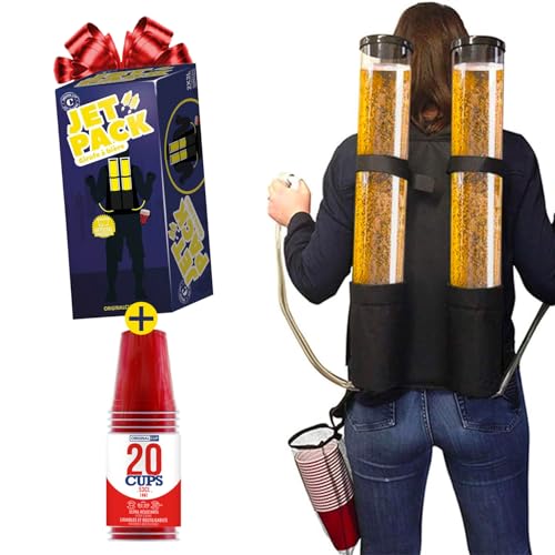 Doppelte Biergiraffe Jet Pack | Getränkespender | Rucksack | Premium Qualität | 2 Tanks | 2 x 3L Getränketanks | 2 Bierspender | Aperitif | Abend | Houseparty | OriginalCup® von Original Cup