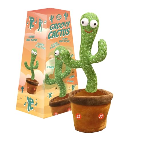 Groovy Cactus® | Kaktus, der Tanzt, singt und nachspricht | Plüschtiere und interaktive Tiere | Premium-Qualität | Sprechende Plüschtiere | Ungewöhnliches Spiel | Kinderspielzeug | OriginalCup® von Original Cup