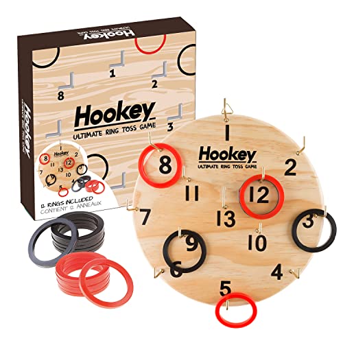 Hookey® Game - Ringwurfspiel mit Zielscheibe - Geschicklichkeitsspiele aus Holz für Kinder und Erwachsene - Spielzeug für drinnen draußen zur Animation von Geburtstagsfeiern und Kirmes - Darts. von Original Cup