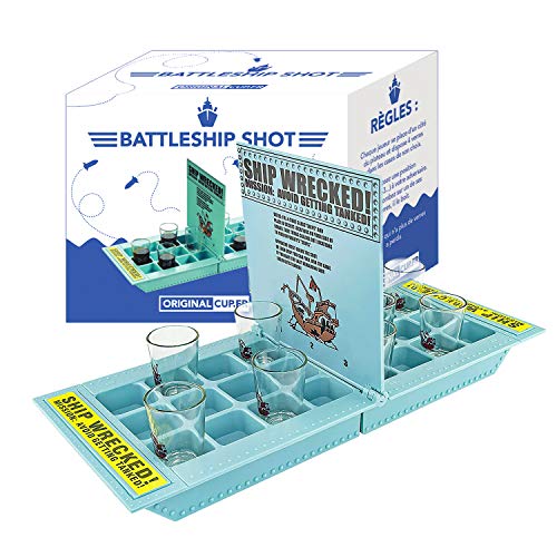 Battleship Shot®| Schiffe versenken | Premium Qualität | Zusammenklappbare und transportierbare Platte mit 8 Shot Bechern | 100% Fun | Trinkspiel | Aperitif | Party | House Party | OriginalCup® von Original Cup