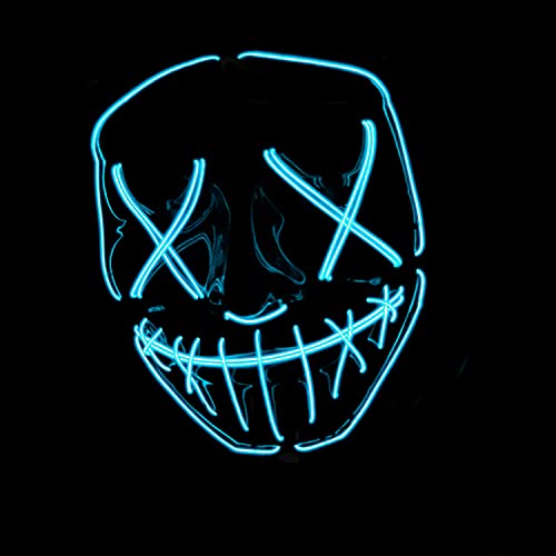 Original Cup La Purge® LED-Maske | Nightmare Blau | Premium-Qualität | Hartplastik | 3 Blinkmodi | LED-Maske | Cosplay | Halloween | Neon | 100% Horror | 100% Spaß von Original Cup