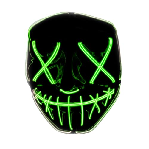 Original Cup The Purge® LED Maske | American Nightmare Grün | Premium Qualität | Hartplastik | 3 Blinkmodi | LED Maske | Cosplay | Halloween | Neon | 100% Horror | 100% Spaß von Original Cup