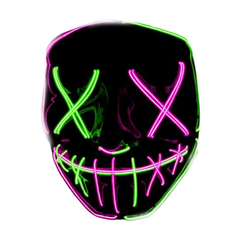 Original Cup The Purge® LED Maske | American Nightmare Mix | Premium Qualität | Hartplastik | 3 Blinkmodi | LED Maske | Cosplay | Halloween | Neon | 100% Horror | 100% Spaß von Original Cup