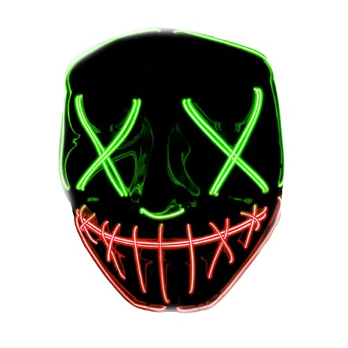 Original Cup The Purge® LED-Maske | Nightmare Grün und Rot | Starrer Kunststoff | 3 Blinkmodi | LED-Maske | Cosplay | Halloween | Neon | 100% Horror | 100% Fun von Original Cup