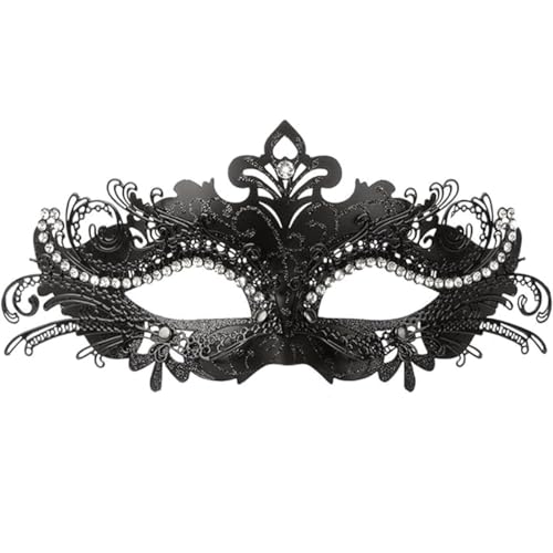 Schwarze Venezianische Maske | Traditionelle Karnevalsmaske aus Venedig | Elegantes Maskenball Kostüm | Einheitsgröße für Erwachsene | Karneval, Halloween | OriginalCorner® von Original Cup