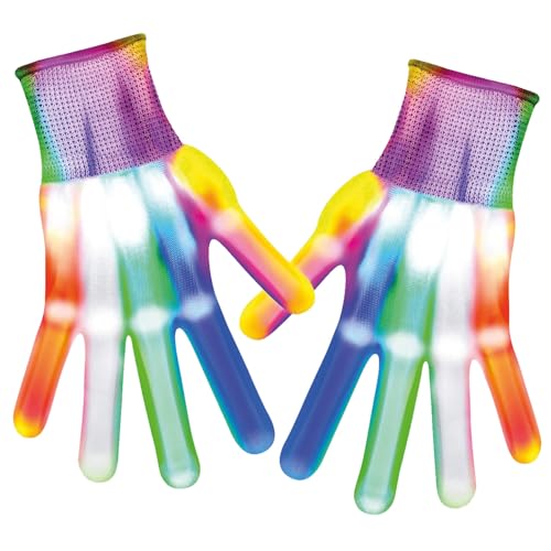 Led Leuchtende Mehrfarbige Handschuhe | Neon Skelett Finger für Halloween, Karneval, Festivals | Unisex Kostüm | Ungewöhnliches Geschenk 100% Fun | OriginalCup® von Original Cup