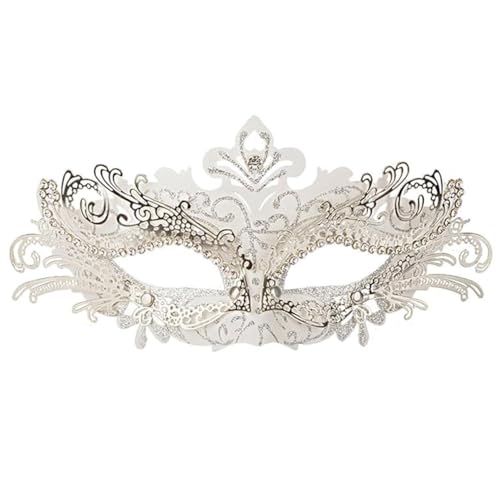 Weiße Venezianische Maske | Traditionelle Karnevalsmaske aus Venedig | Elegantes Maskenball Kostüm | Einheitsgröße für Erwachsene | Karneval, Halloween | OriginalCorner® von Original Cup