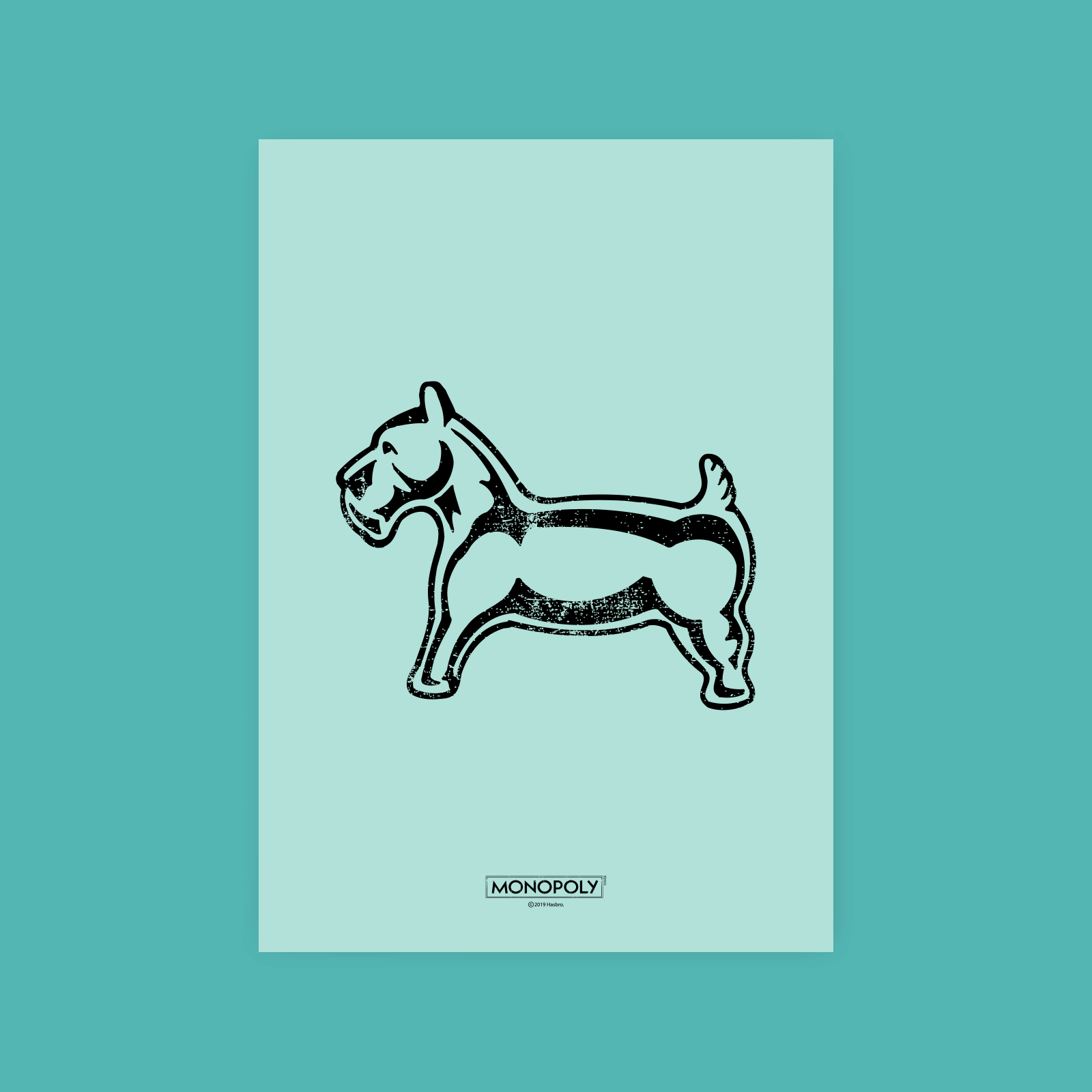 Monopoly Dog Letterpress Art Print - A4 von Original Hero