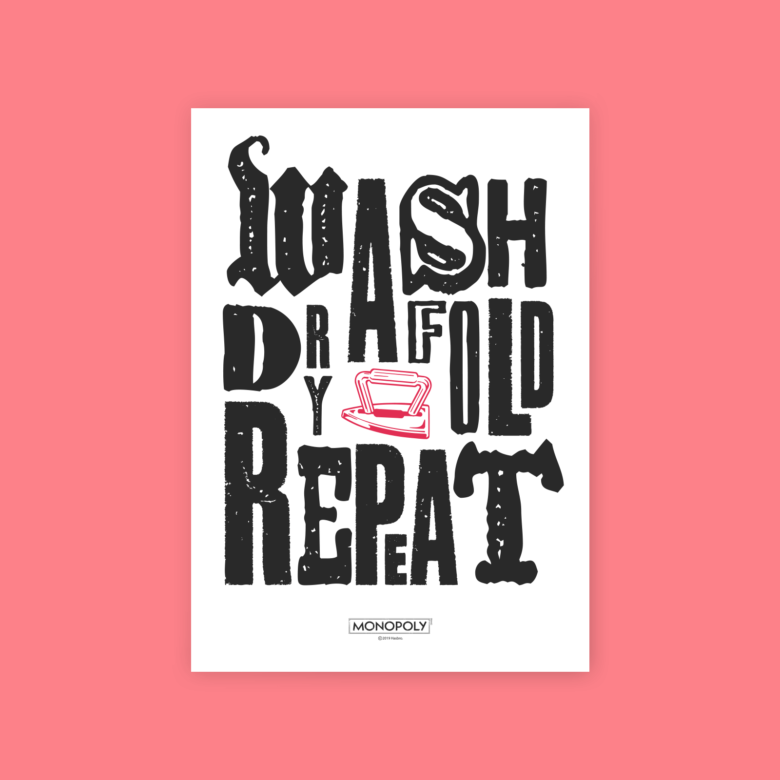 Monopoly Wash Dry Fold Repeat Art Print - A3 von Original Hero