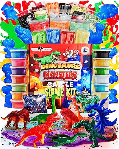 Original Stationery Dinosaurier und Monster Kampf Schleim-Set mit 14 vorgefertigten Schleimen für Kinder, Lustige Dinosaurierfiguren, und Dinosaurier-Spielzeug für Jungen Original Stationery Dinosaurier und Monster Kampf Schleim-Set mit 14 vorgefertigten Schleimen für Kinder, Lustige Dinosaurierfiguren, und Dinosaurier-Spielzeug für Jungen von Original Stationery