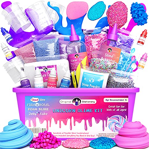 Original Stationery Einhorn-Schleim-Set Zum Selber Machen – Slime Set Ideal Geschenke für Mädchen - Für Glitzer-, Flausch, Wolken- und Schaumschleim Geschenkideen Kinder Original Stationery Einhorn-Schleim-Set Zum Selber Machen – Slime Set Ideal Geschenke für Mädchen - Für Glitzer-, Flausch, Wolken- und Schaumschleim Geschenkideen Kinder von Original Stationery