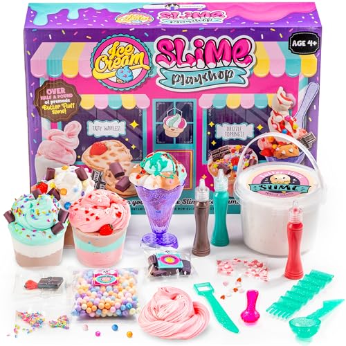 Original Stationery Ice Cream Slime Playshop, Eisladen-Schleimlabor für Flauschige Eiscreme Lustiges Schleim-Spielzeug Set zum Selbermachen, Tolle Geschenke Schleim für Kinder von Original Stationery