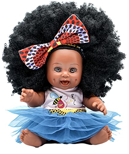 Orijin Bees Fro Zizzy Bee - Schwarze Babypuppe, Afrikanische Puppe, Afroamerikanische Puppe, Ethnische Puppe, Biracial Puppe, Latino Puppe, Hispanic Puppe, Afro-Puppe, lockiges Haar, von Orijin Bees