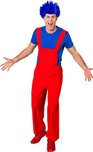 Fasching Herren Latzhose blau oder rot (rot, 46/48) von Orlob