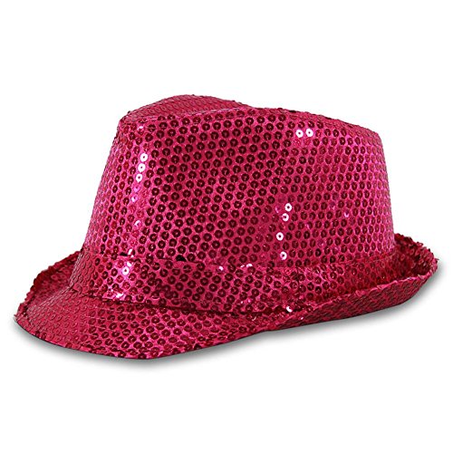 Fasching Hut Pailletten Discoqueen pink von Orlob