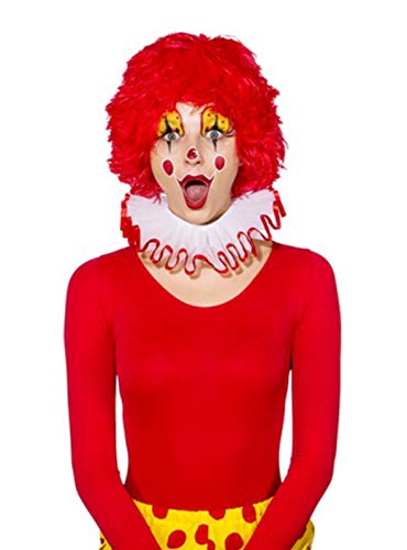 Fasching Tüllkragen für Clown, weiß-rot von Orlob