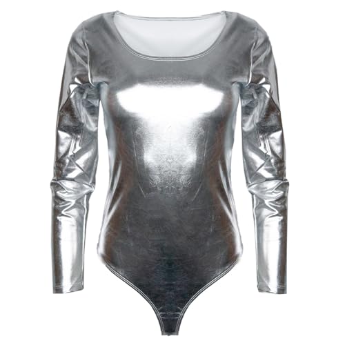 Orlob Space Body silber | Silberner Metallic-Body für Fasching & Karneval | Damen stretch (silber, S/M) von Orlob