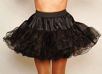 Petticoat schwarz mit schwarzer Drahtkante, Erwachsenen-Größe:36/38 Petticoat schwarz mit schwarzer Drahtkante, Erwachsenen-Größe:36/38 von Orlob