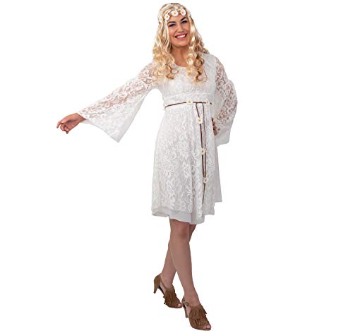 Spitzenkleid Hippie, creme (Kleid, Gürtel, Haarband) von Orlob