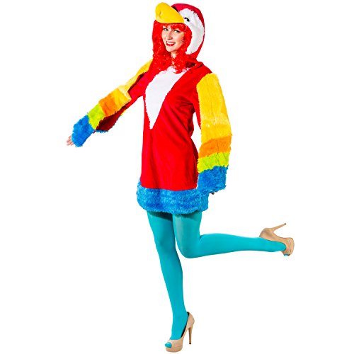 Unbekannt Damen Kostüm Papagei Birdy Kleid Bunt Tier Vogel Fasching Karneval (46/48) von Orlob