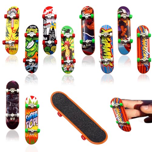 Ormromra Finger Skateboards, 9 Stück Fingerboard Set, Mini Fingerskateboards, Professionelles Finger Spielzeug, Mini-Skateboard Set für Kinder, Mitgebsel, Kindergeburtstag Geschenk (Muster Zufällige) von Ormromra