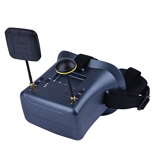 Orolotay 008D FPV-Brille 5,8 GHz 40-Kanal-Empfänger Videoempfänger 40-Kanal-Empfänger mit DVR 3,7 V/2000 MAh 4,3 HD LCD 16: 9 für Racing Drone BWhoop Drone von Orolotay