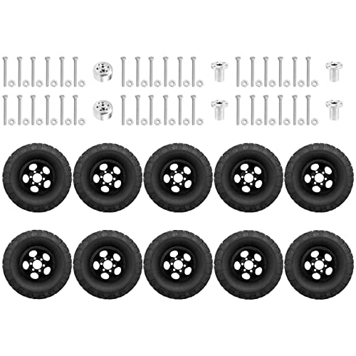 Orolotay Doppel Rad Metall Felge mit Gummi Reifen Reifen für B16 B36 Q60 Q63 Q64 6WD 6X6 RC Truck, Schwarz von Orolotay