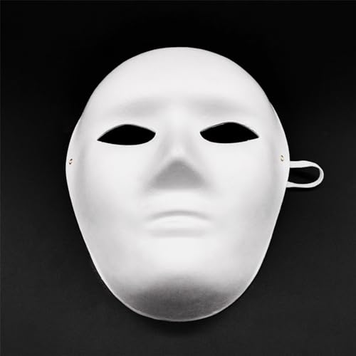 Orssmigs 10 Stücke Weiße Papier Maske Rohling DIY Masken zum Bemalen Kinder Anonymous Maske Handgemalte Maske Masken Überstreichbare für Karneval, Cosplay, Halloween Party, Halloween-Deko von Orssmigs