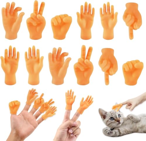 36 Stück Mini HäNde für Finger, Kleine Hände, Tiny Hands Gummi Lustige Minihäcde, Fingerpuppe Set, Für Katzen, Haustier, Kinder Spielzeug, Game Party von Ortviai