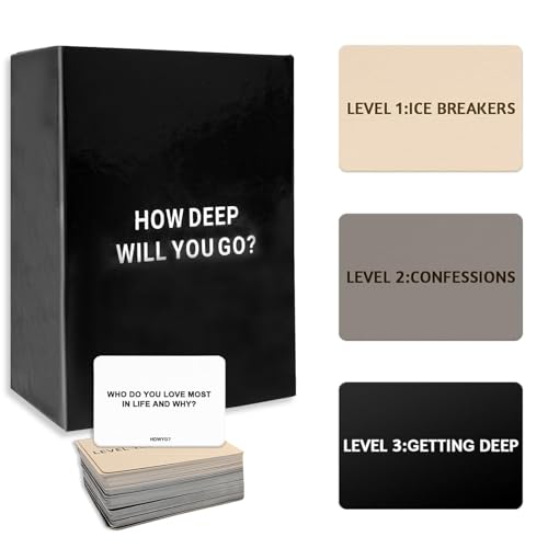 How Deep Will You Go Card Game, 99 Icebreaker Card Game, Kartenspiel mit Tiefgründigen Gesprächen, How Deep Will You Go? Spieleabend Question Card Game für Erwachsene von Ortviai