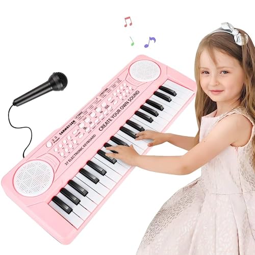 Orvyna Keyboard Kinder ab 3 Jahre, Tragbare Multifunktions Kinder Keyboard 37 Tasten mit Mikrofon, Musikspielzeug Klaviertastatur Lernspielzeug Geschenk für Jungen Mädchen 3 4 5 6 Jahre, Rosa Orvyna Keyboard Kinder ab 3 Jahre, Tragbare Multifunktions Kinder Keyboard 37 Tasten mit Mikrofon, Musikspielzeug Klaviertastatur Lernspielzeug Geschenk für Jungen Mädchen 3 4 5 6 Jahre, Rosa von Orvyna