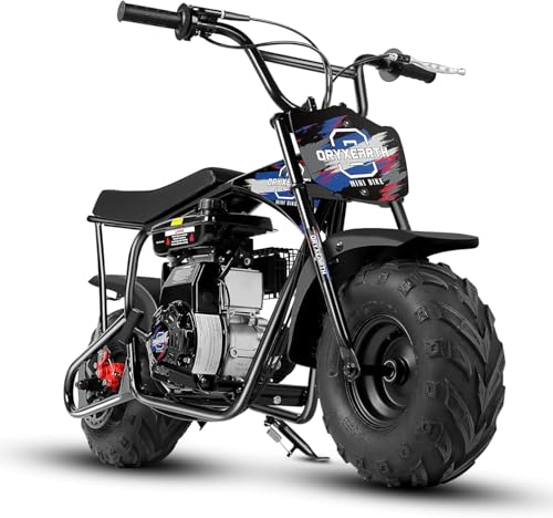 Oryxearth Dirt Bike Kinder 105CC 4-Takt Benzin Offroad Mini Dirt Bike Pit Bike mit Automatikgetriebe, Seilzugstarter und DIY-Aufklebern, ab 13 Jahre,Blau von Oryxearth